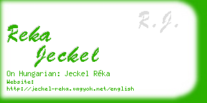 reka jeckel business card